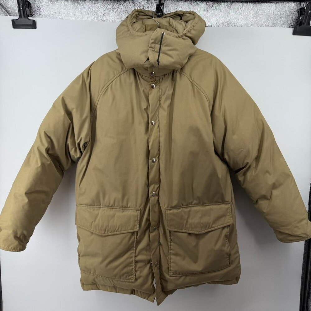 VTG 70s Woolrich Hooded Puffer Style Jacket Sz Lg Sun Faded Good Shape Look